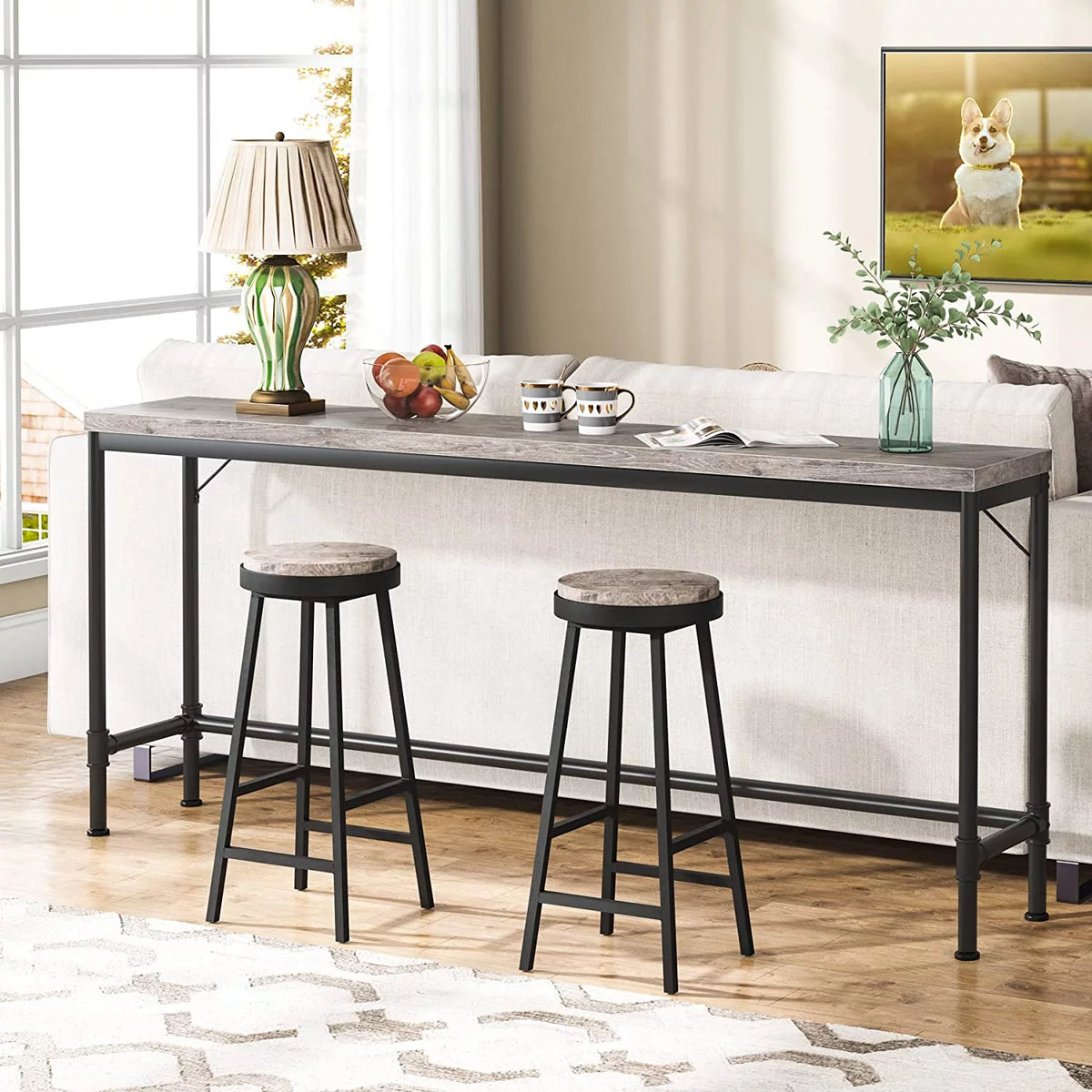 70.9" Grey Console Table X876013
