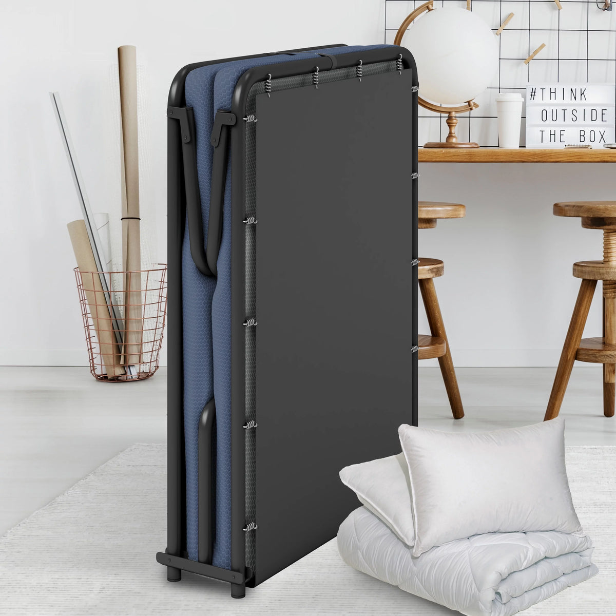 Folding Guest Bed Cot with Cooling Gel Foam Mattress, Twin R7397