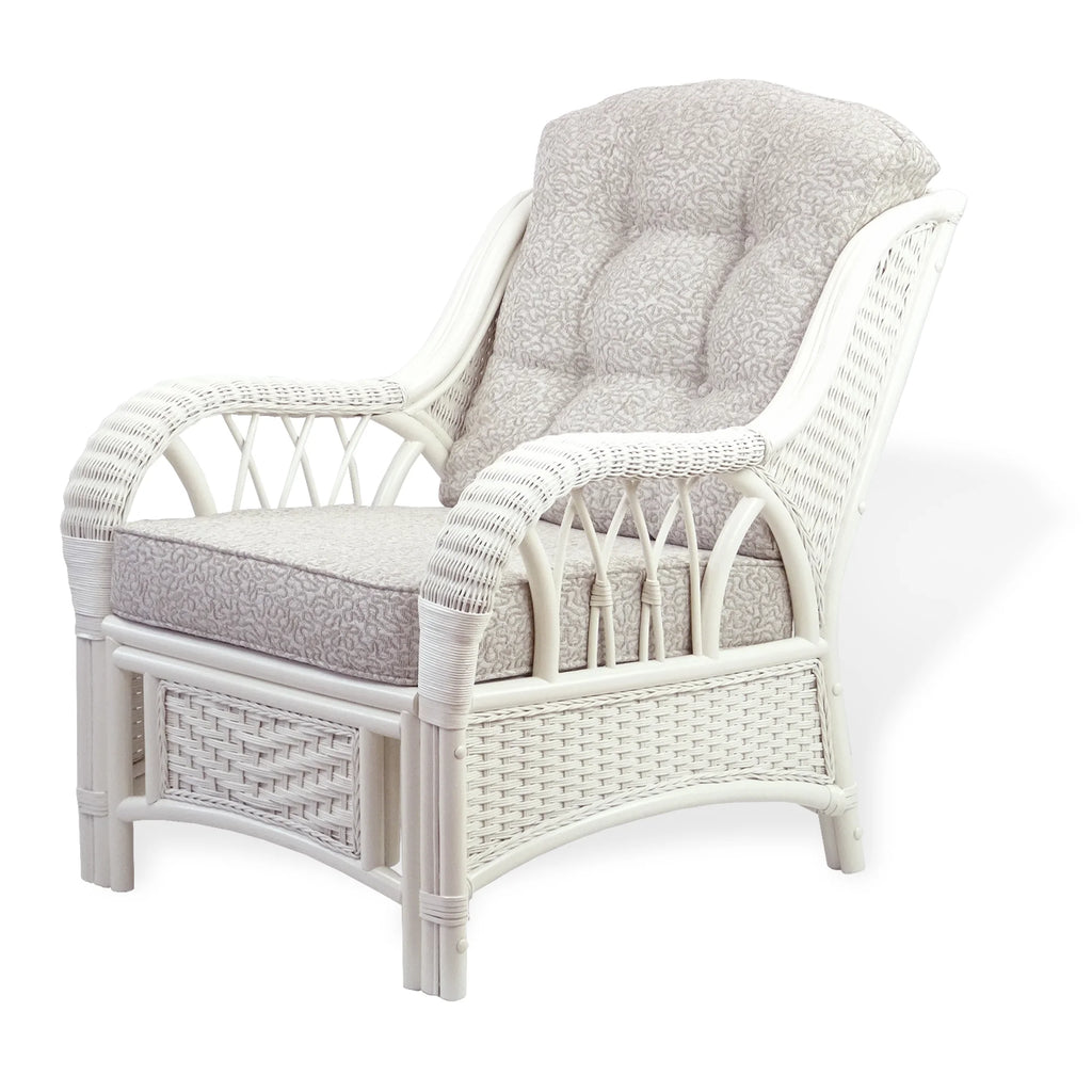 White Natural Rattan Wicker Armchair with Cushion H755
