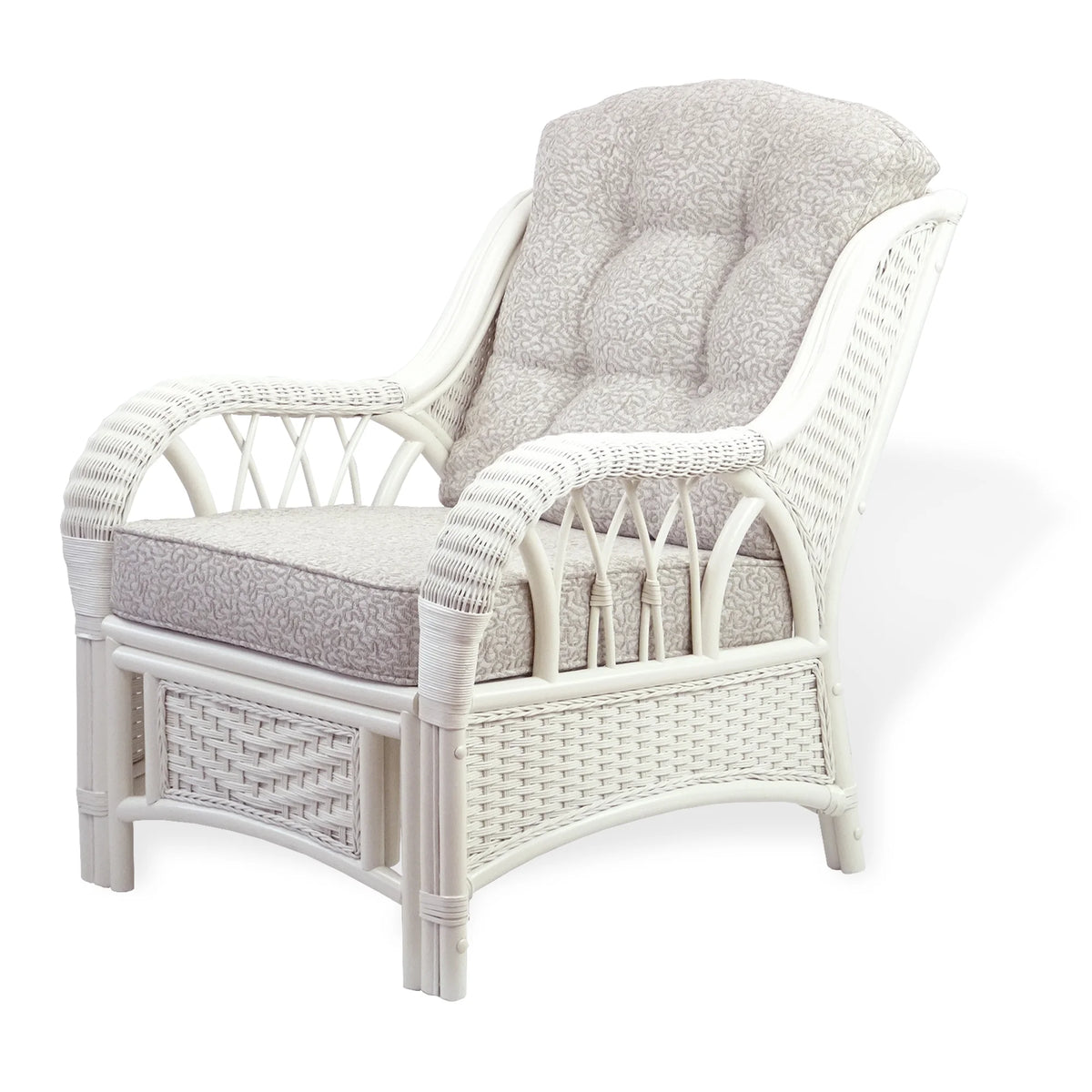 White Natural Rattan Wicker Armchair with Cushion H755