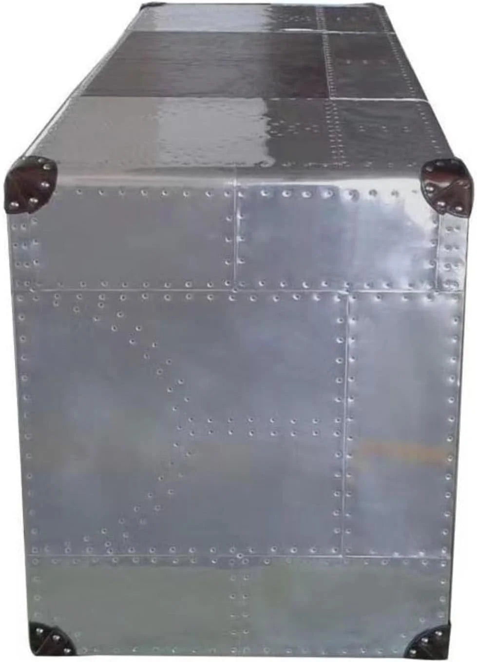 Aluminum Desk with Leather Drawer Q2746