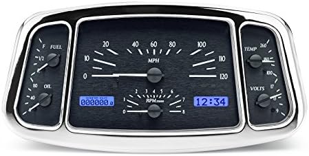 Analog Dash Gauges System Black Alloy Blue K161