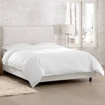 Velvet White California King Upholstered Standard Bed S34871