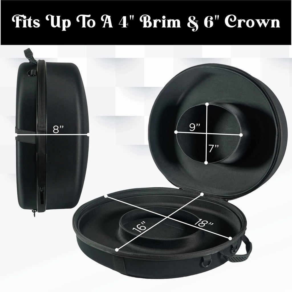 Cowboy Hat Travel Box Large Wide Brim Fedora Case Universal Size Hat Carrier P9386