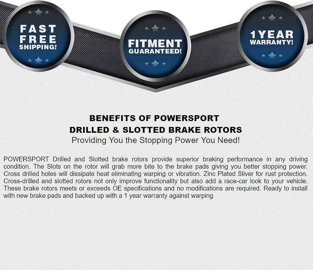 Front Rear Drilled Slotted Brake Rotors and Ceramic Brake Pads I73914