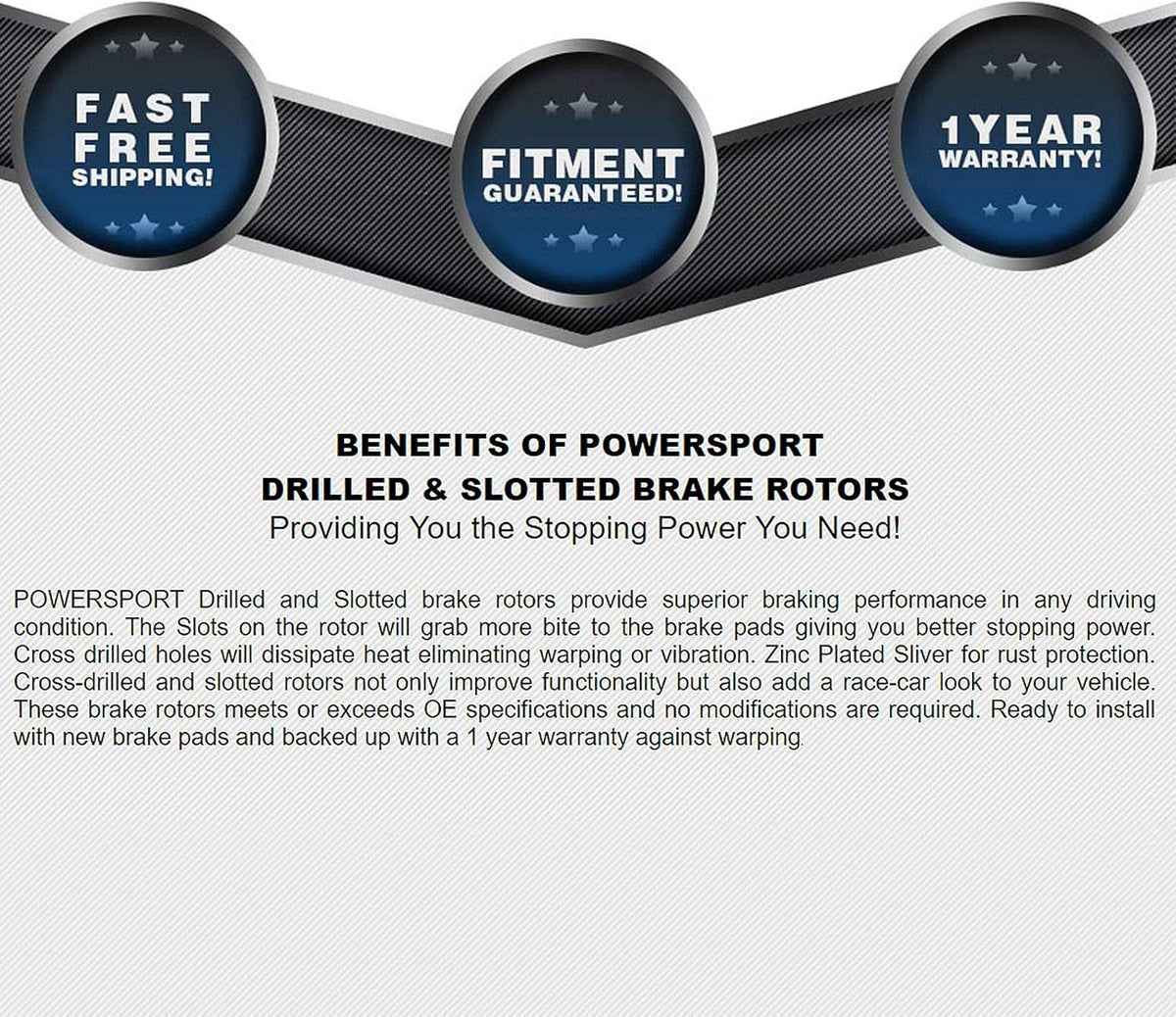 Front Rear Drilled Slotted Brake Rotors and Ceramic Brake Pads I73914