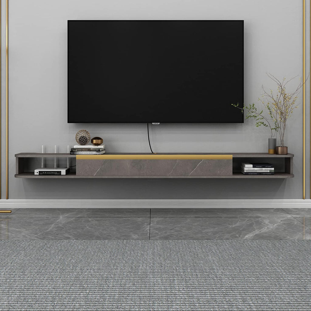 Wall-Mounted Floating TV Stand 47.6IN Light Gray S397338