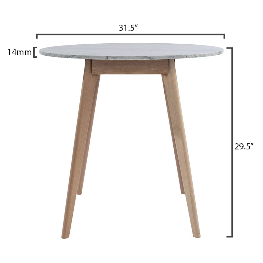 White and Beige Round Marble Dining Table V4680