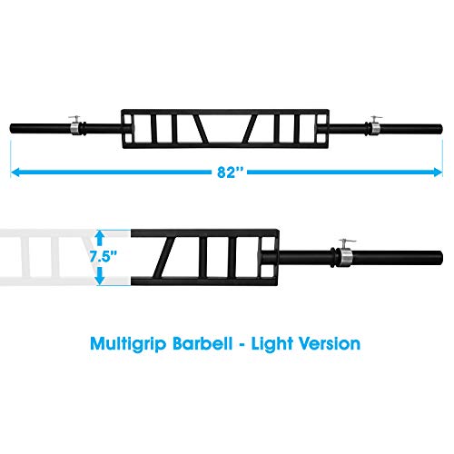 Multi Grip Barbell & Cable Attachment with 2 Collars U7414