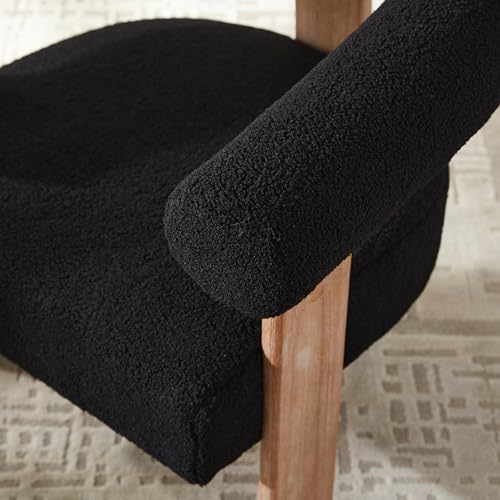 White Upholstered Armchair with Solid Wood Legs K57243