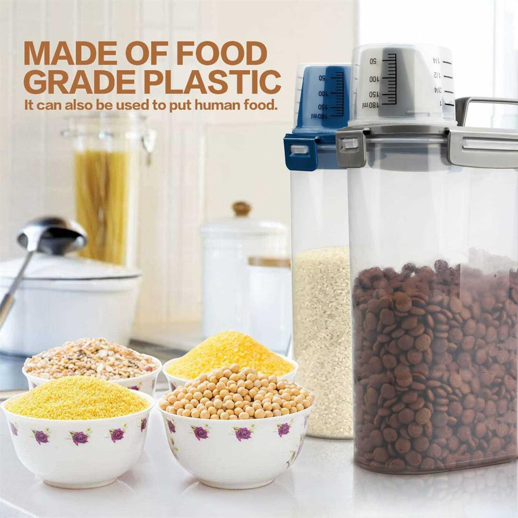 Airtight Pet Food Storage Container with Pour Spout and Measuring Cup E447