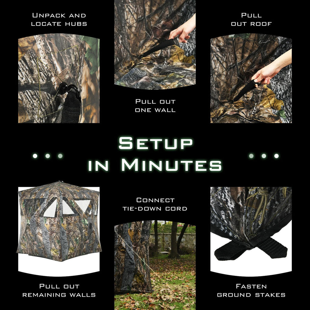 Portable 3 Person Pop-Up Hunting Blind with Carrying Bag X522153