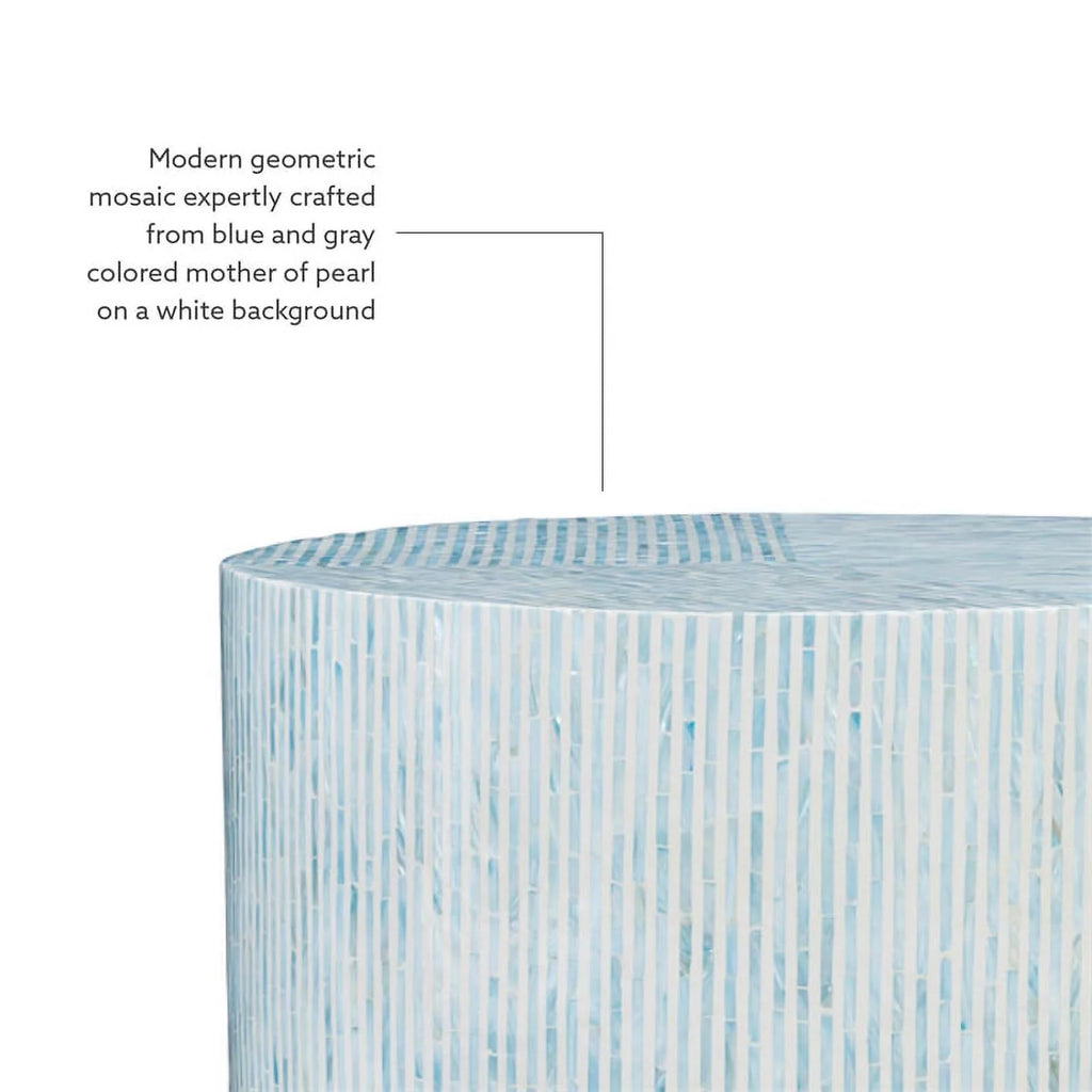 Blue Capiz Mosaic Inlay Coffee Table U5956