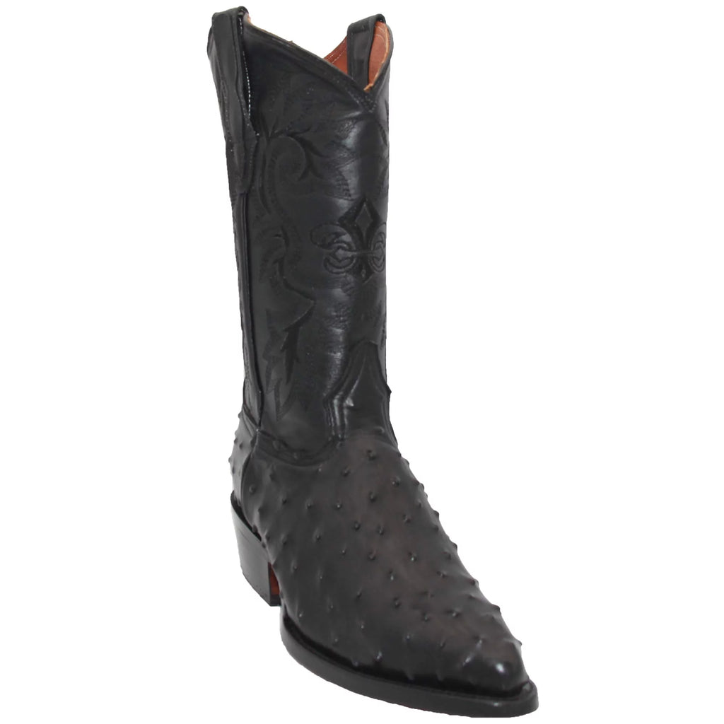 Leather Ostrich Quill Print Cowboy Boot B252459