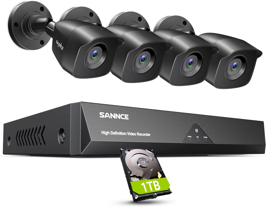 8CH 1080P Lite Wired Security Camera System with 4 x 1080P TVI Weatherproof CCTV Cameras E7840