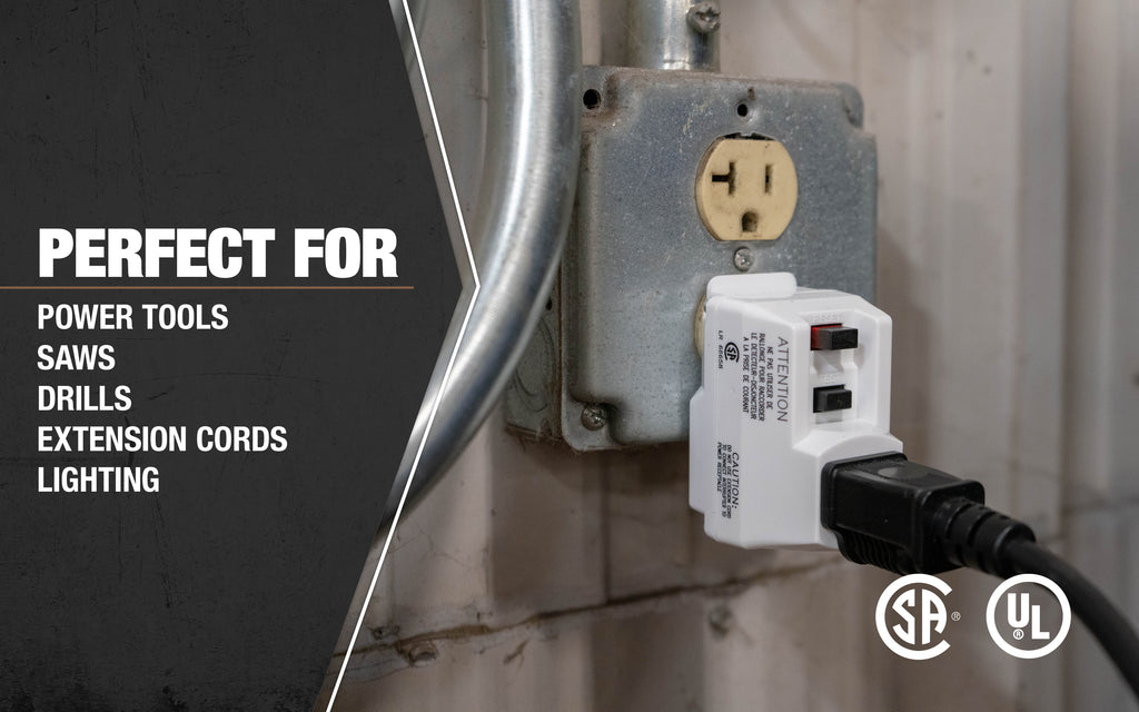 White GFCI Plug with Surge Protection Electrical Outlet H802