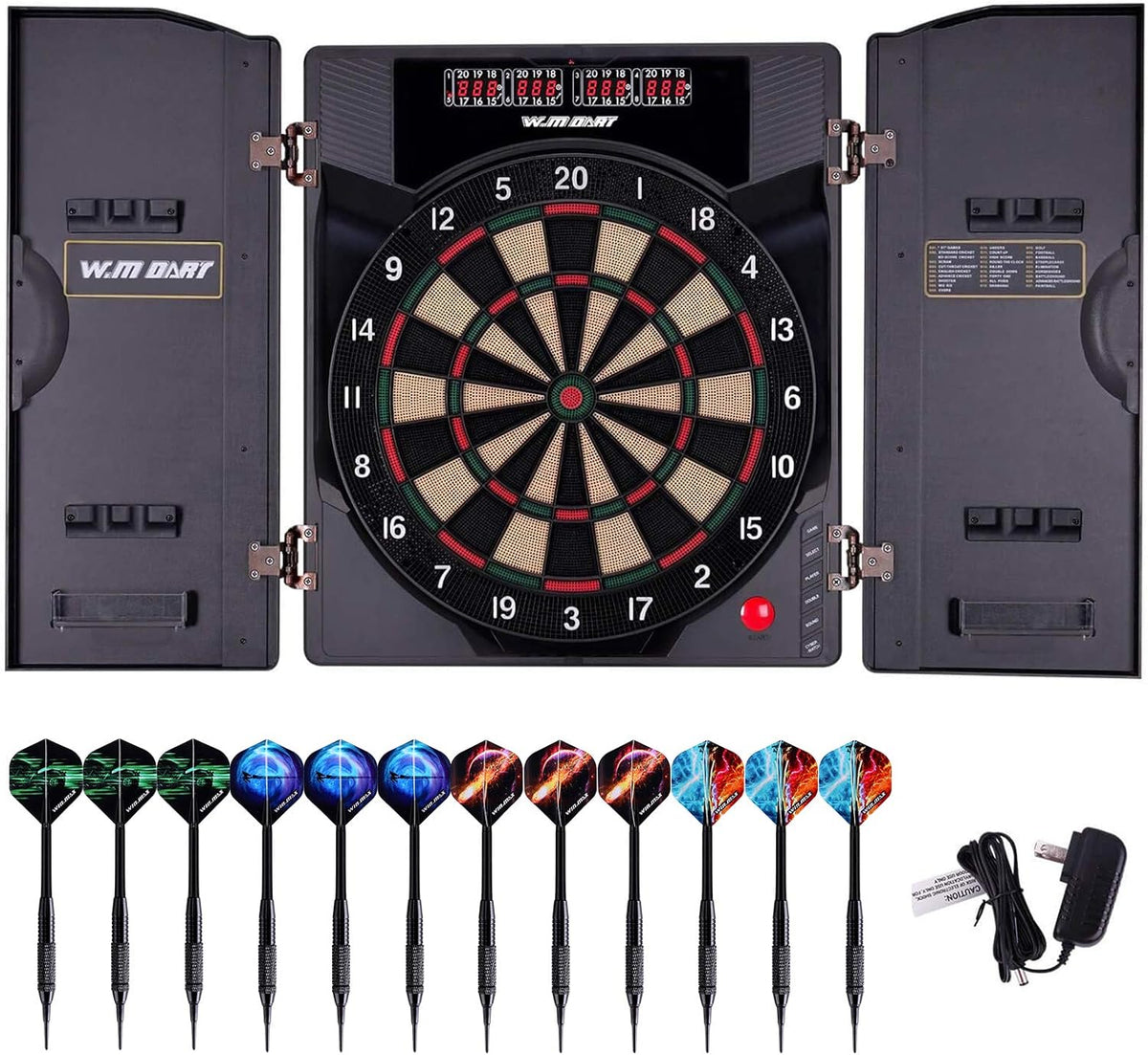 Electronic Soft Tip Dartboard Set with Cabinet V5199