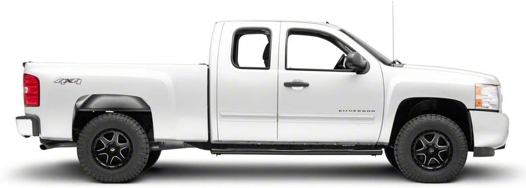 Black 4-Inch Oval Straight End Side Step Bars F405