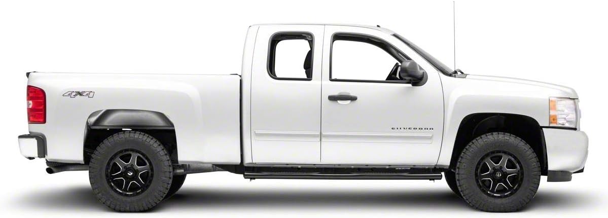 Black 4-Inch Oval Straight End Side Step Bars F405
