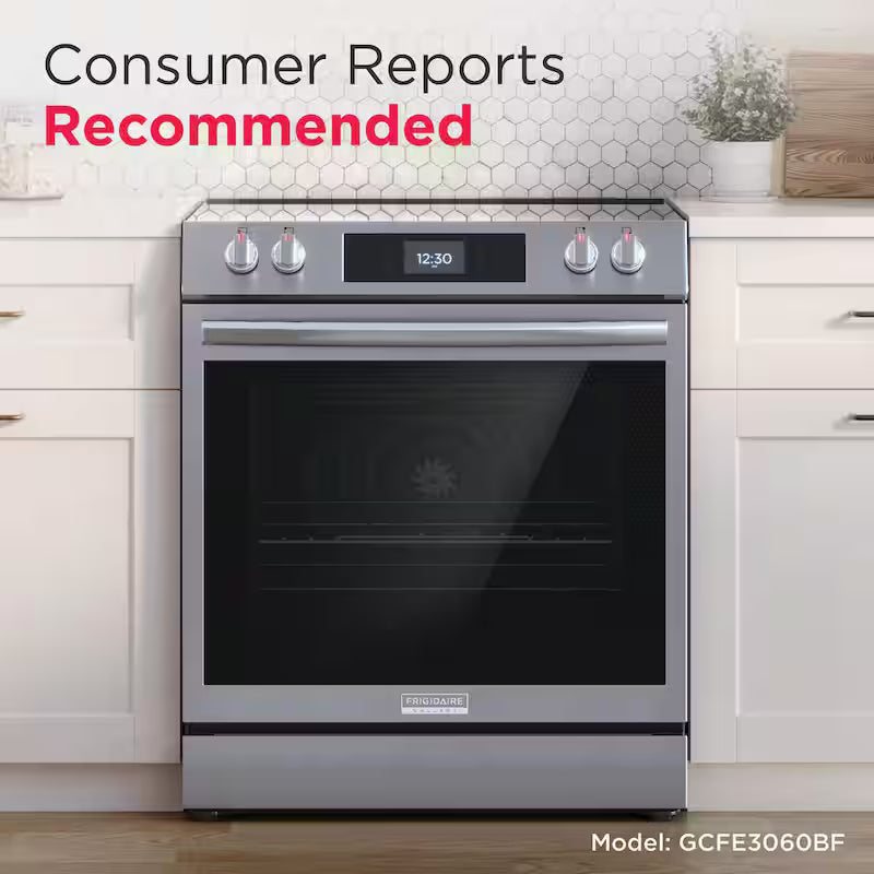 30 in. 6.2 cu. ft. 5 Element Slide-In Electric Range with Convection and Air Fry in Black Stainless Steel F2880