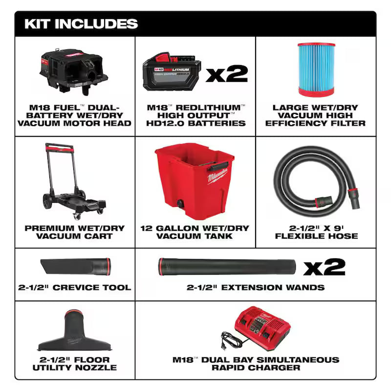12 Gal. Cordless Wet/Dry Shop Vac Kit J4011