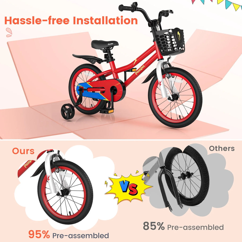 16'' Kids Bike with Training Wheels and Basket I85535
