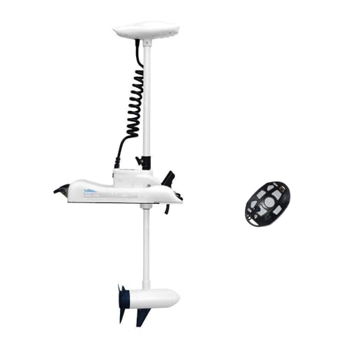 White 12V 55LBS 54inch Electric Bow Mount Trolling Motor with 2.4G Remote Control H9647