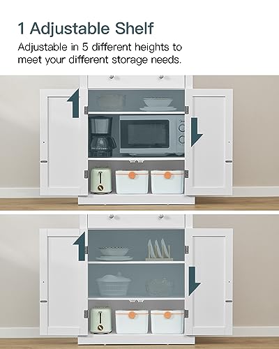 72” Black Kitchen Pantry Cabinet with 4 Doors and 1 Drawer E651