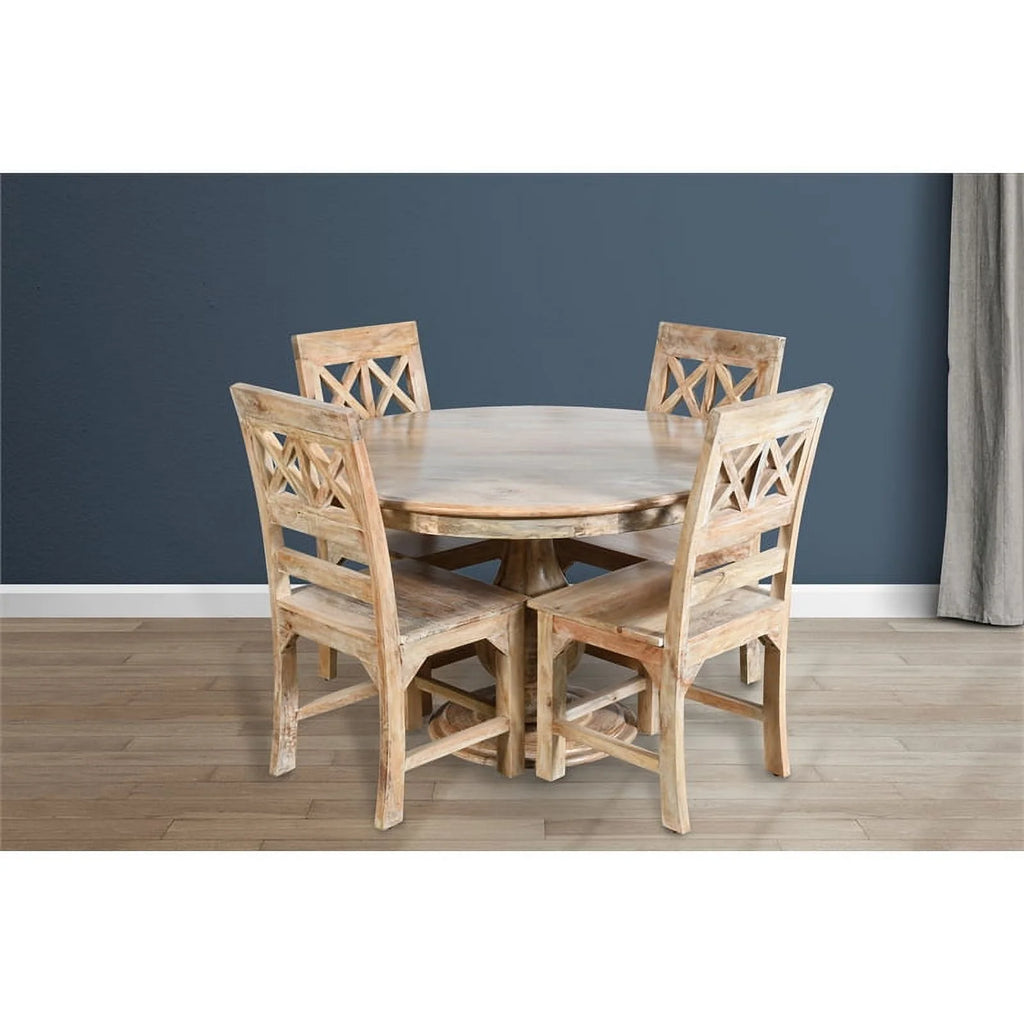 48" Round Solid Wood Dining Table N7720