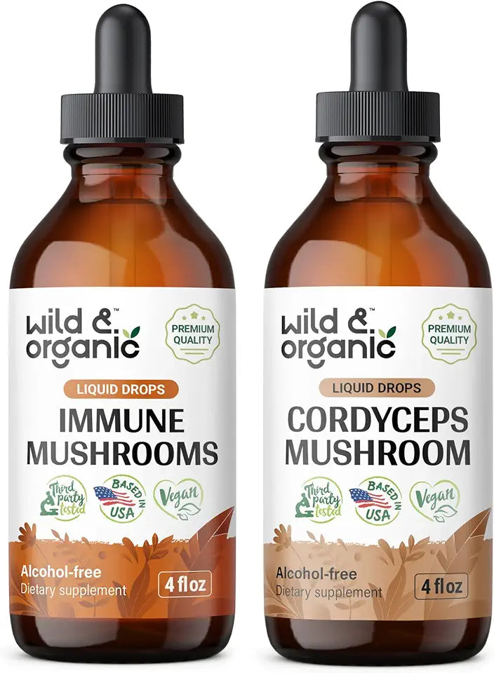 Immune Mushroom Tincture 4 fl oz & Cordyceps Tincture 4 fl oz G3235