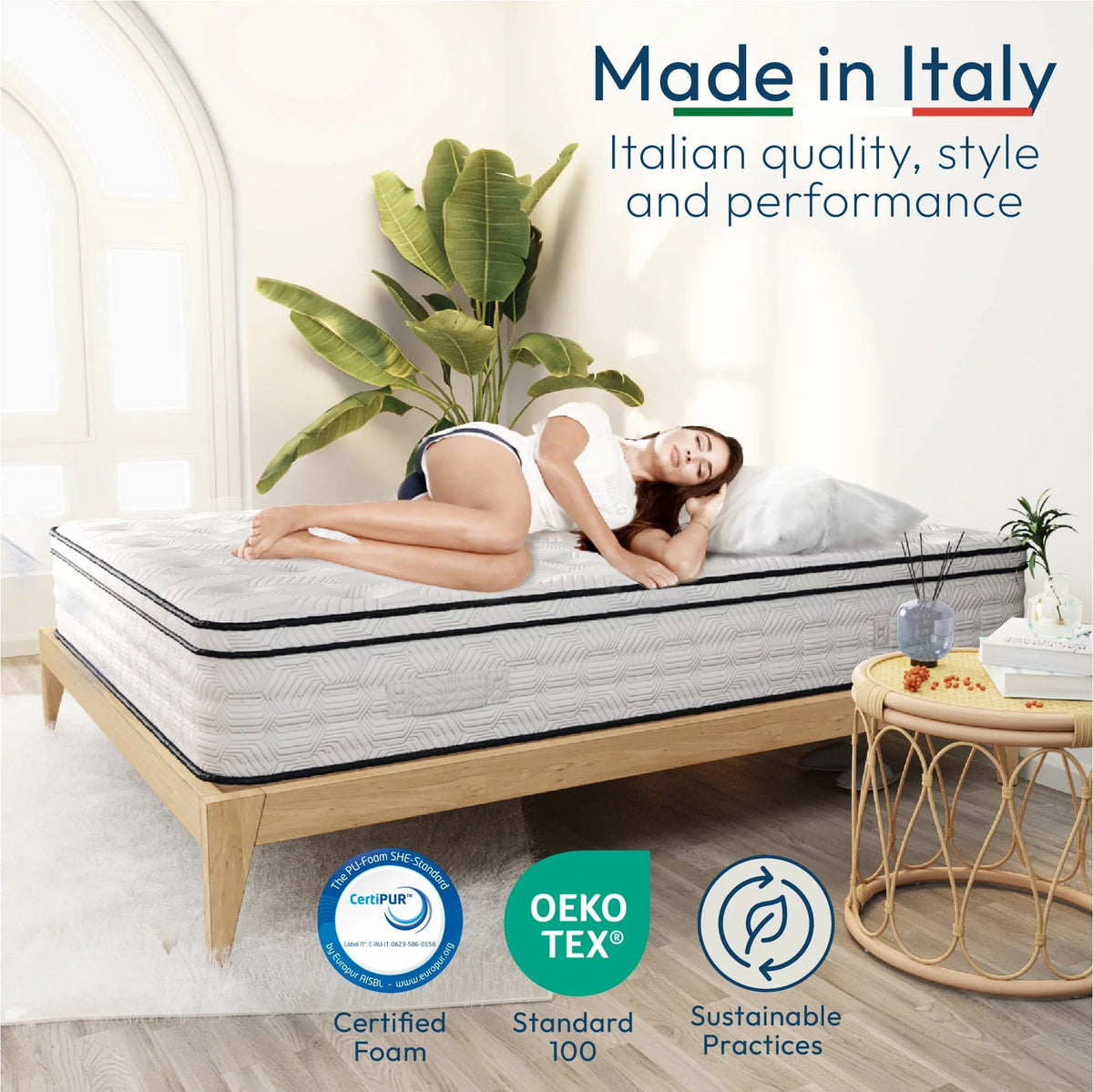 12 Full Hybrid Pocket Spring Comfort Foam Medium Mattress Z861551