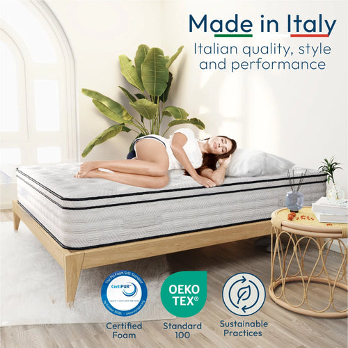 12 Full Hybrid Pocket Spring Comfort Foam Medium Mattress Z861551