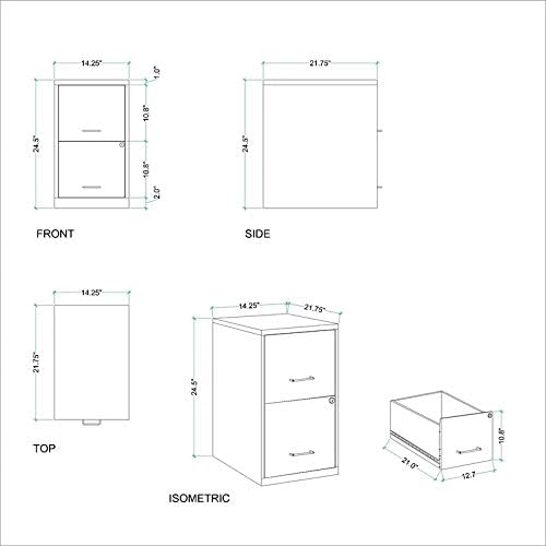 2 Drawer File Cabinet with Storage D8028