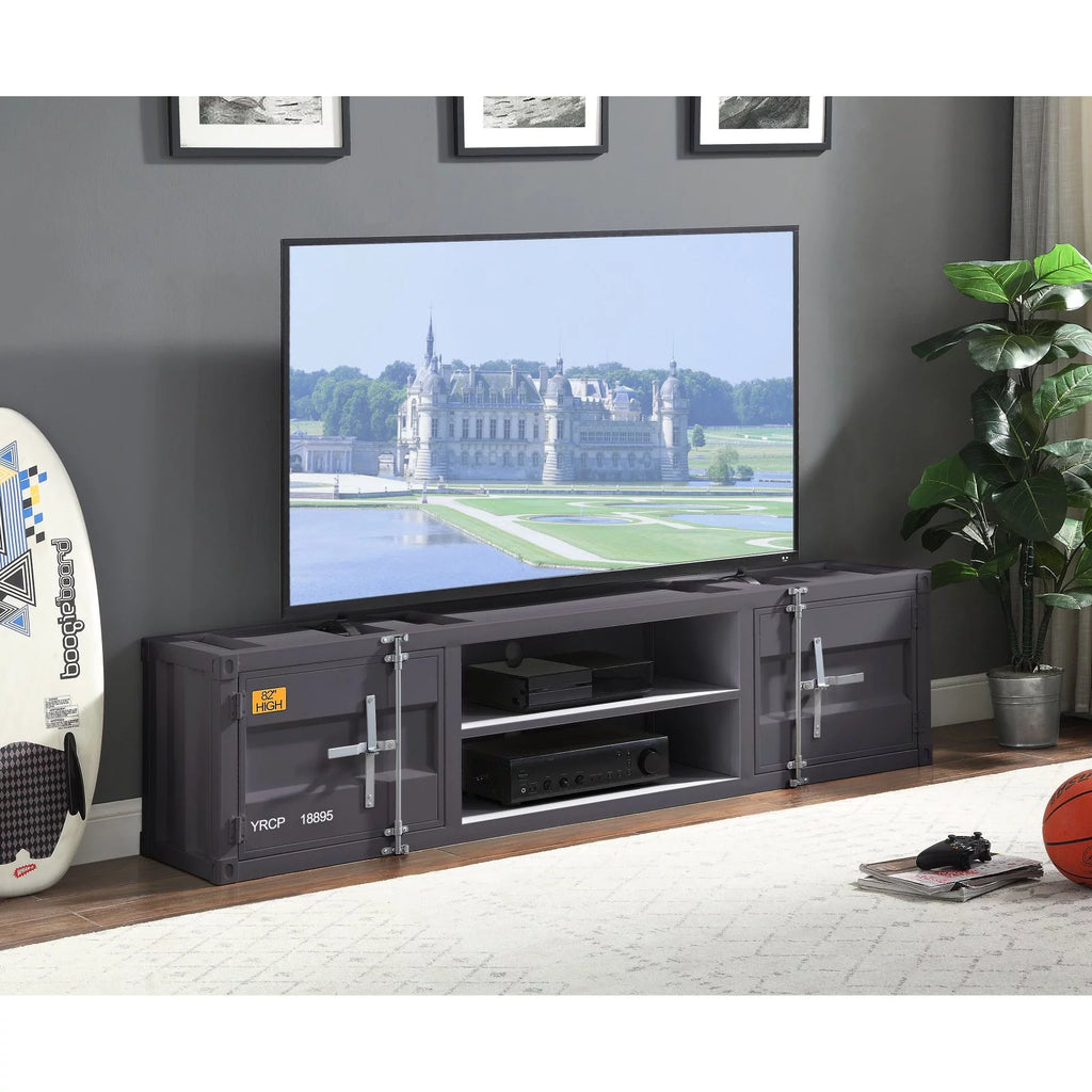 2-Door Metal Frame TV Stand with Shelves K5980