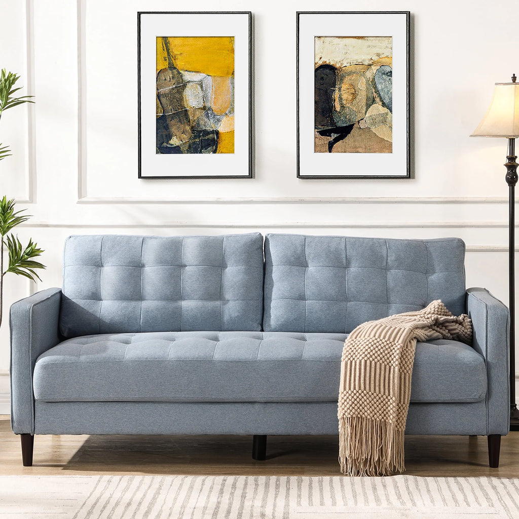 Green Velvet Tufted Upholstered Sofa Y396