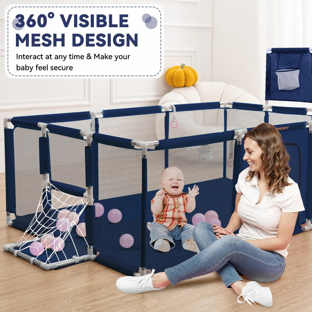 71x48inch Large Gray Baby Playpen F320170