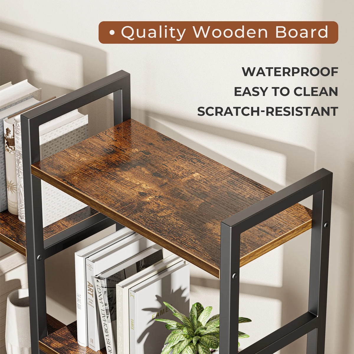 4 Tier Bookshelf with 11 Open Display Shelves I682819