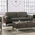 Gray Fabric & Leatherette Sofa J6628