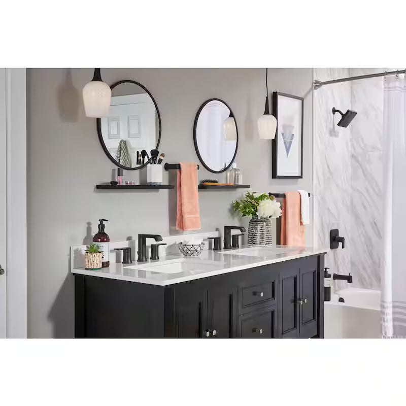 8 in. Widespread Double Handle Bathroom Faucet in Matte Black F70022