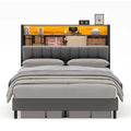 Full Size Bed Frame with Storage Headboard and Charging Station C132824