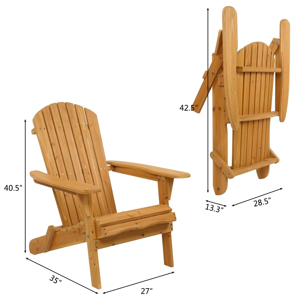 Yellow Wooden Folding Adirondack Chairs W579449