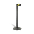 7 ft. Retractable Aluminum Belt Stanchion, Black K53799
