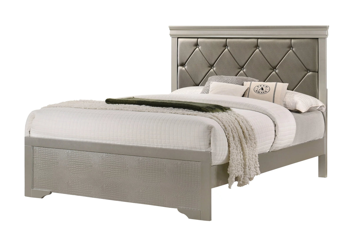 3Pc Full Size Upholstered Headboard Bed Nightstand Set T929982