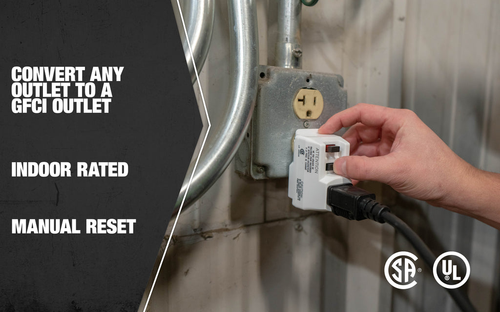 White GFCI Plug with Surge Protection Electrical Outlet H802