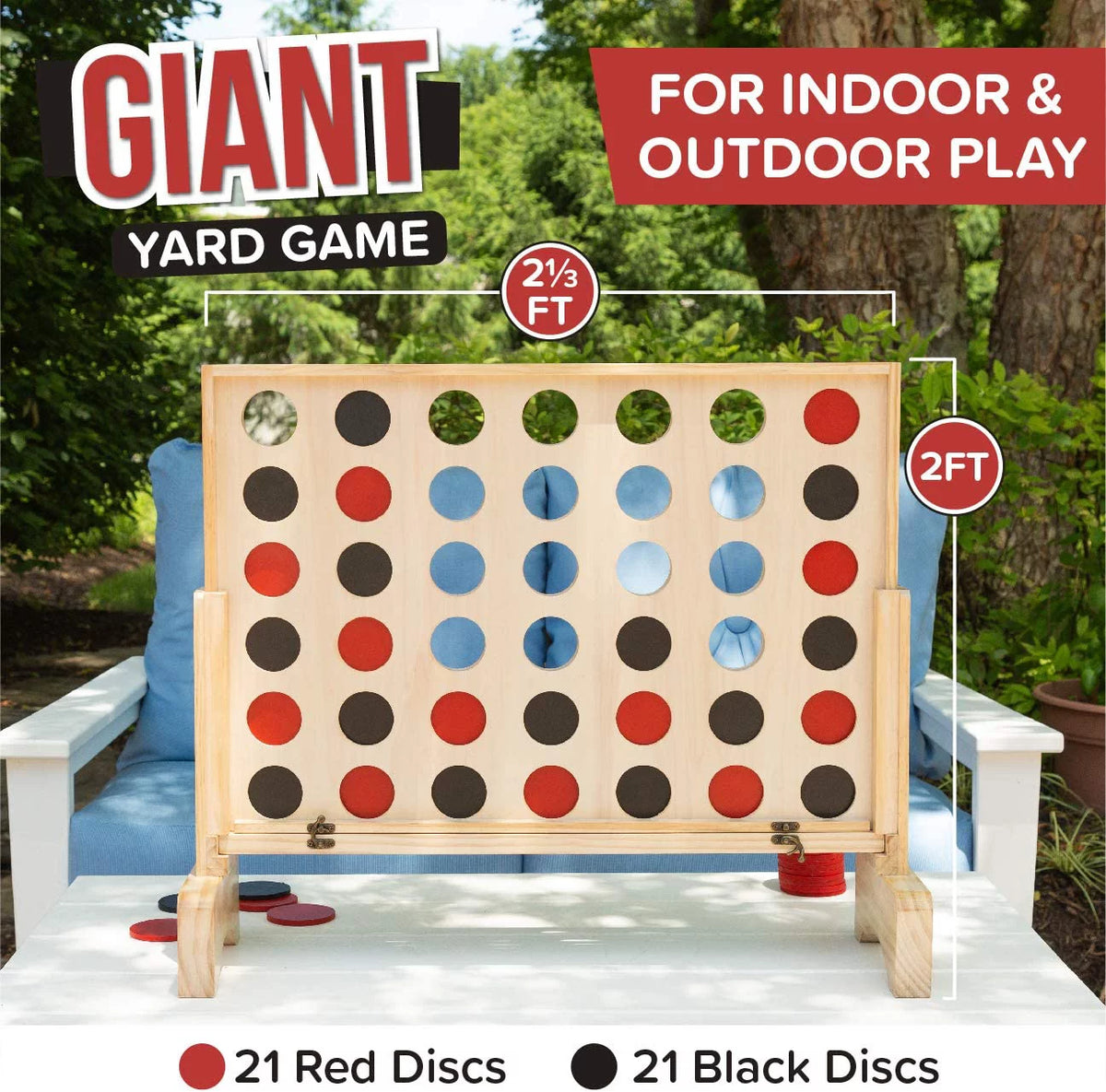 Wooden 4 in a Row Game with Coins, Case and Rules P9713