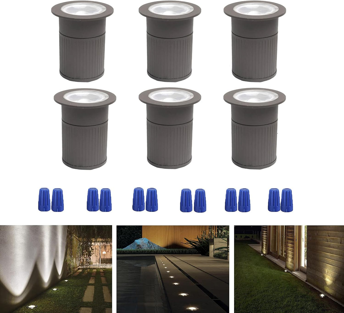 10W In-Ground Well Light, 12-24V, IP67 Waterproof, Pack of 6 C439