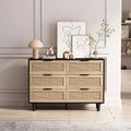 51.18 inch 6 Drawer Rattan Wood Dresser E62544