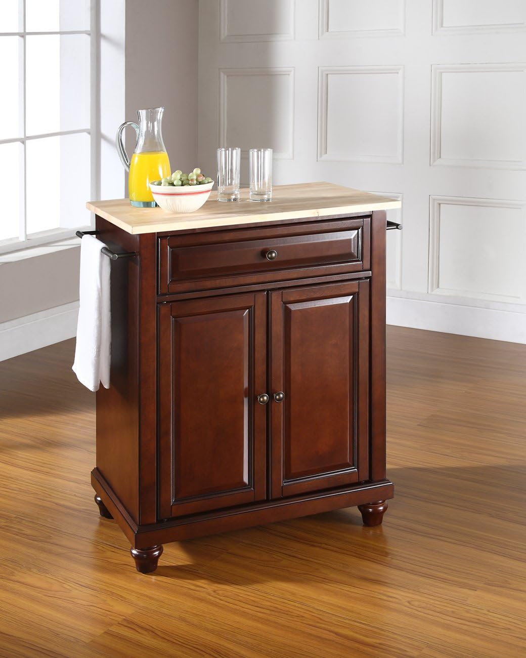 Compact Kitchen Island with Gray Granite Top Z7288