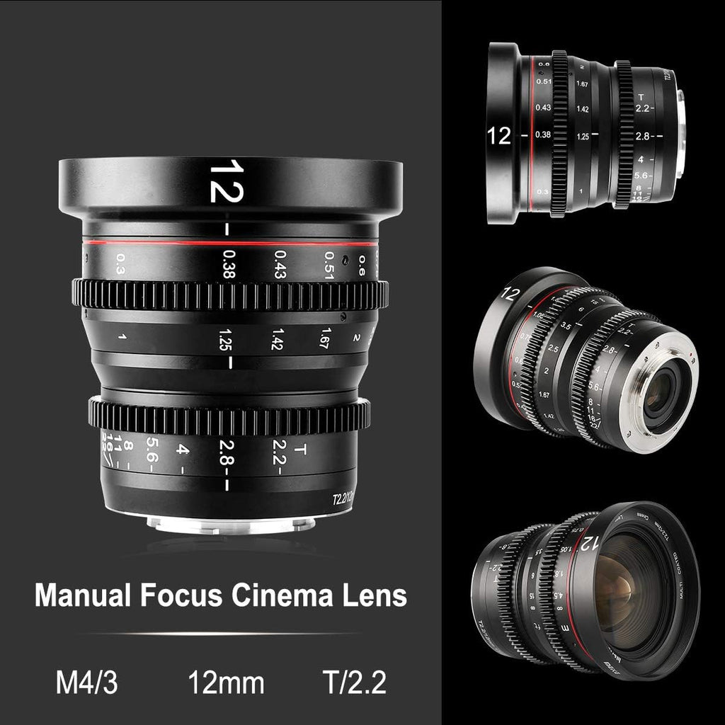 12mm T2.2 Manual Focus Cine Lens for Micro Four Thirds D148