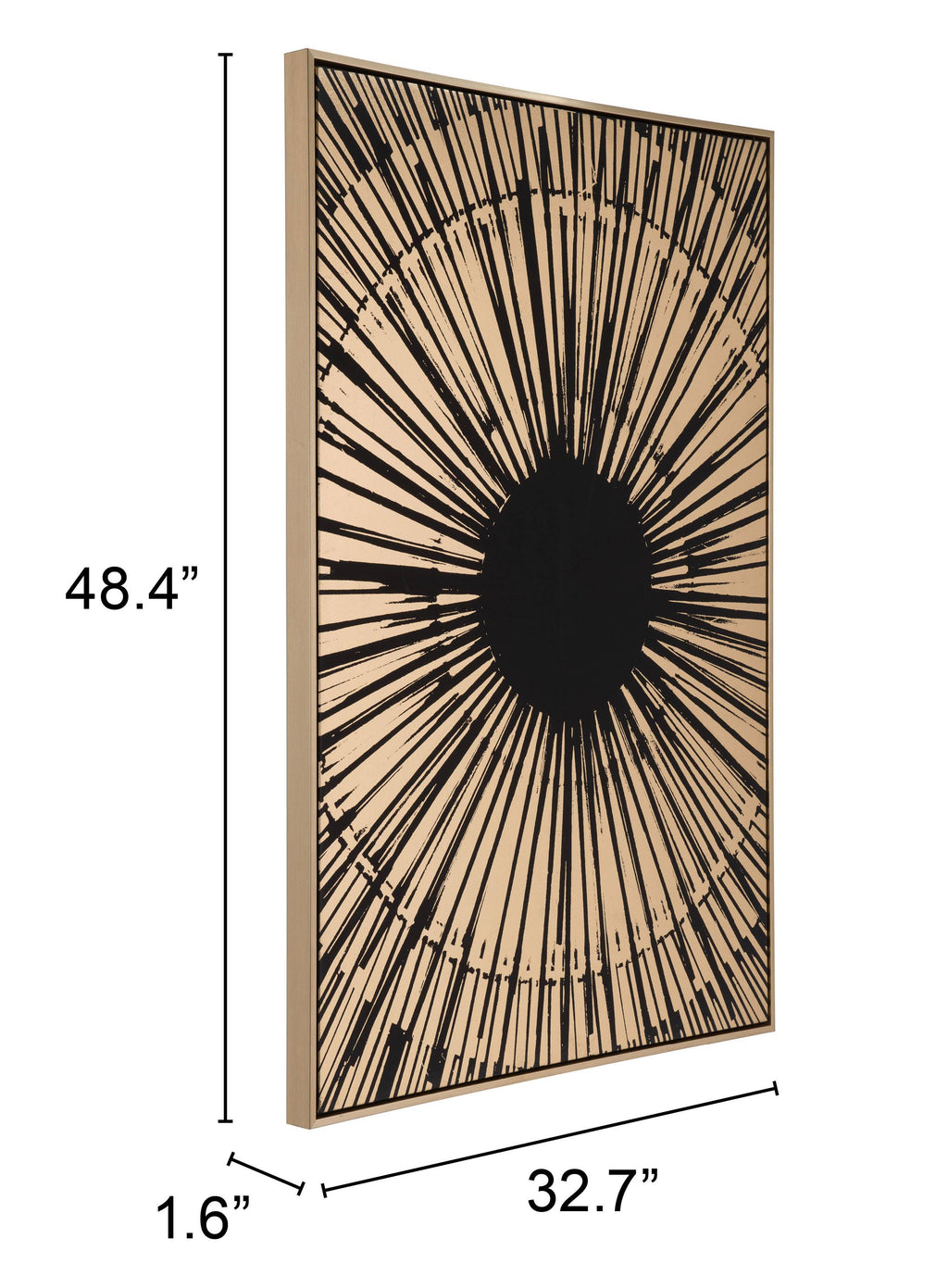 Canvas Black Gold Sunburst C274988